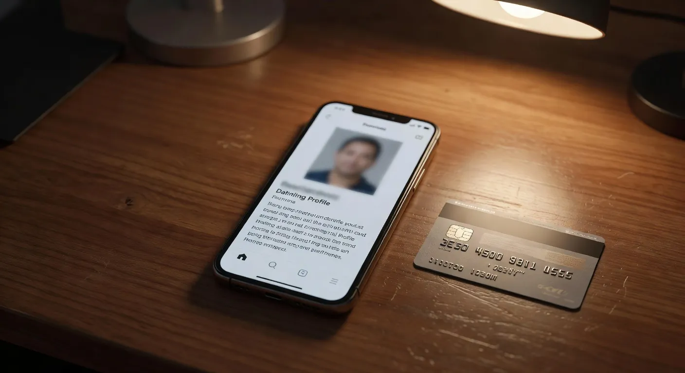 &Eacute;cran de t&eacute;l&eacute;phone affichant une conversation de rencontre en ligne avec signes d'alerte