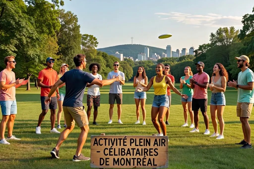 Groupe de célibataires en activité plein air au parc du Mont-Royal