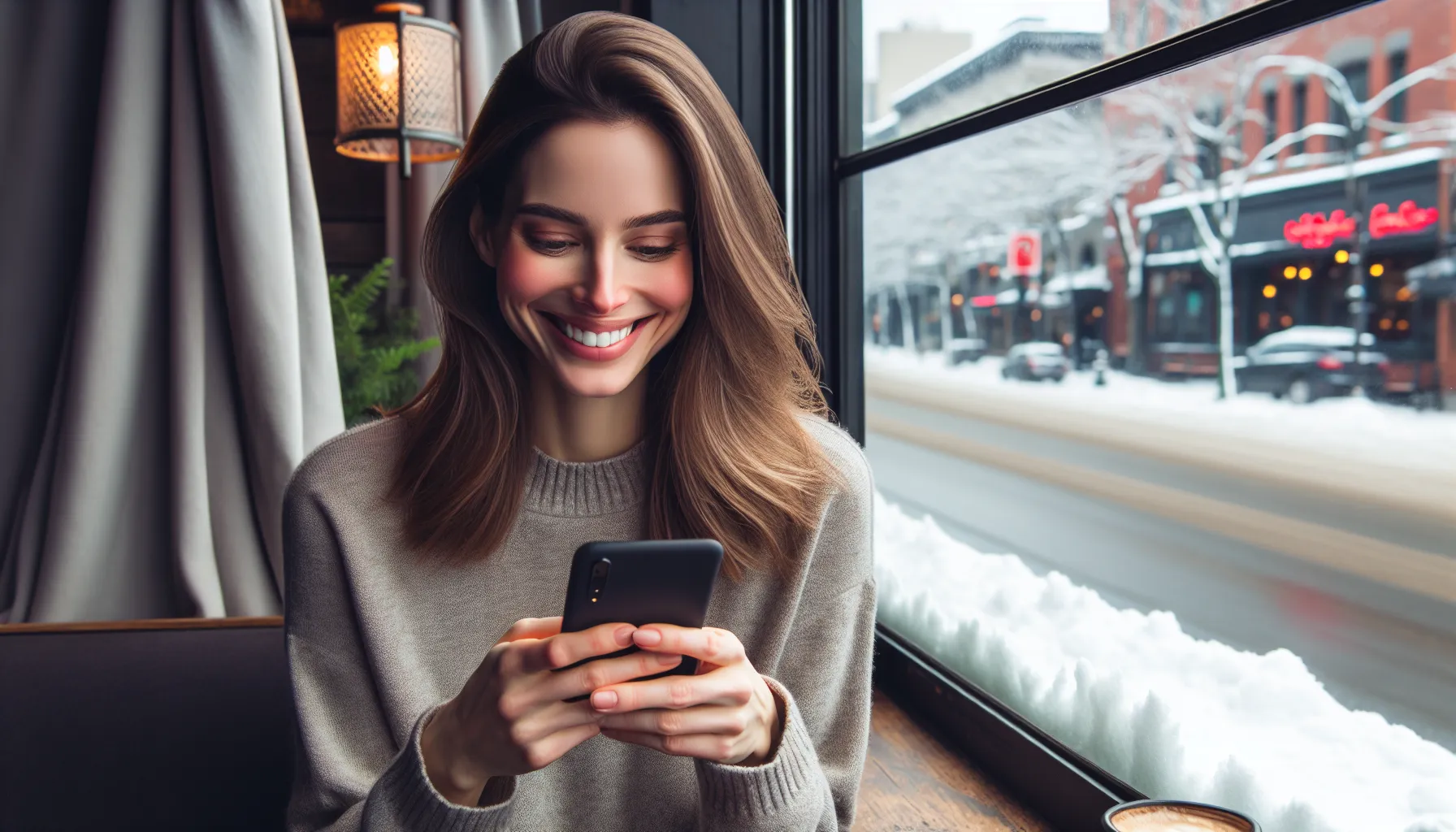 C&eacute;libataire au Qu&eacute;bec utilisant un site de rencontre gratuit sur son t&eacute;l&eacute;phone