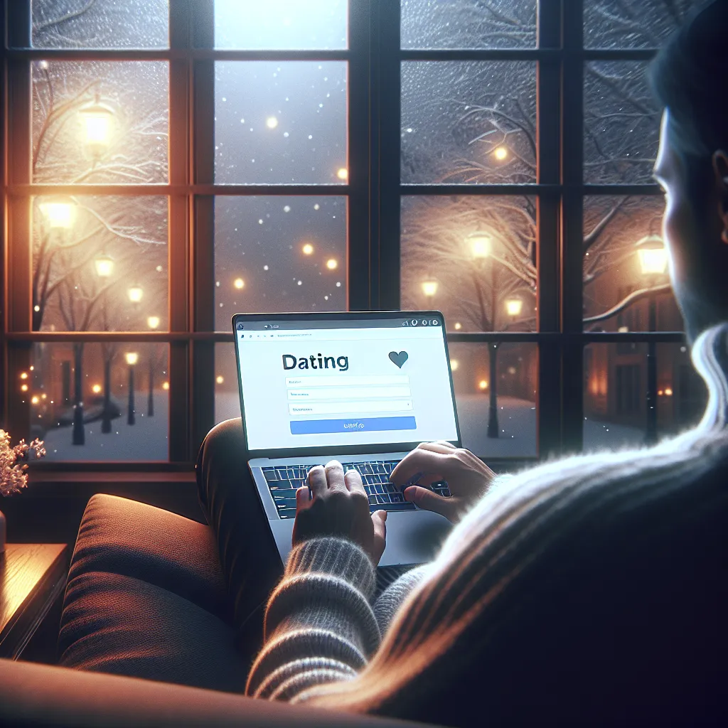 Personne naviguant sur un site de rencontre sur ordinateur portable