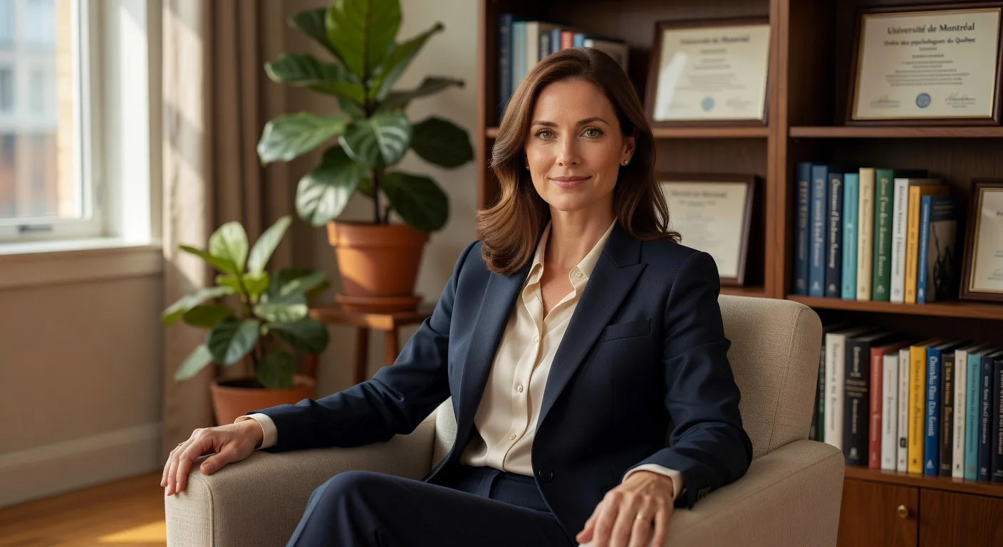 Catherine Tremblay psychologue clinicienne dans son cabinet de Montreal