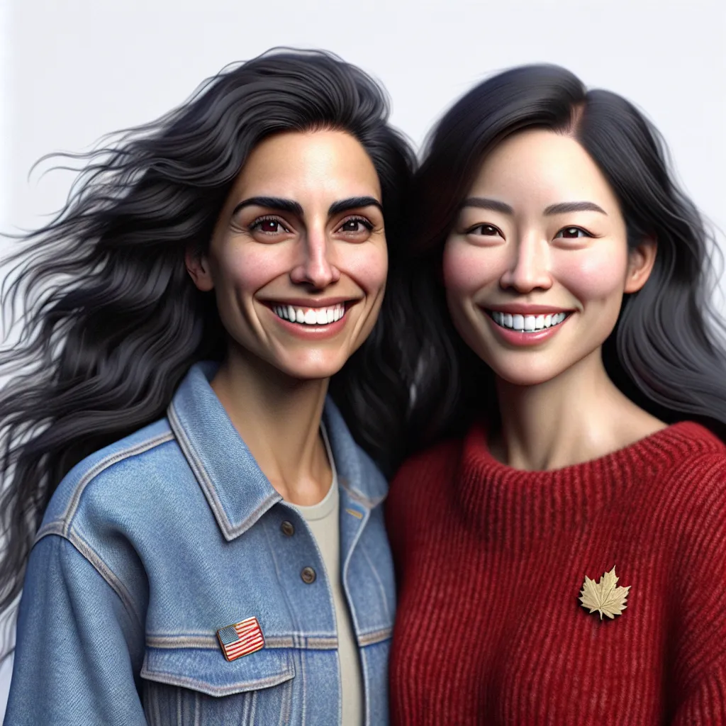 Comparaison amicale entre femme americaine et canadienne
