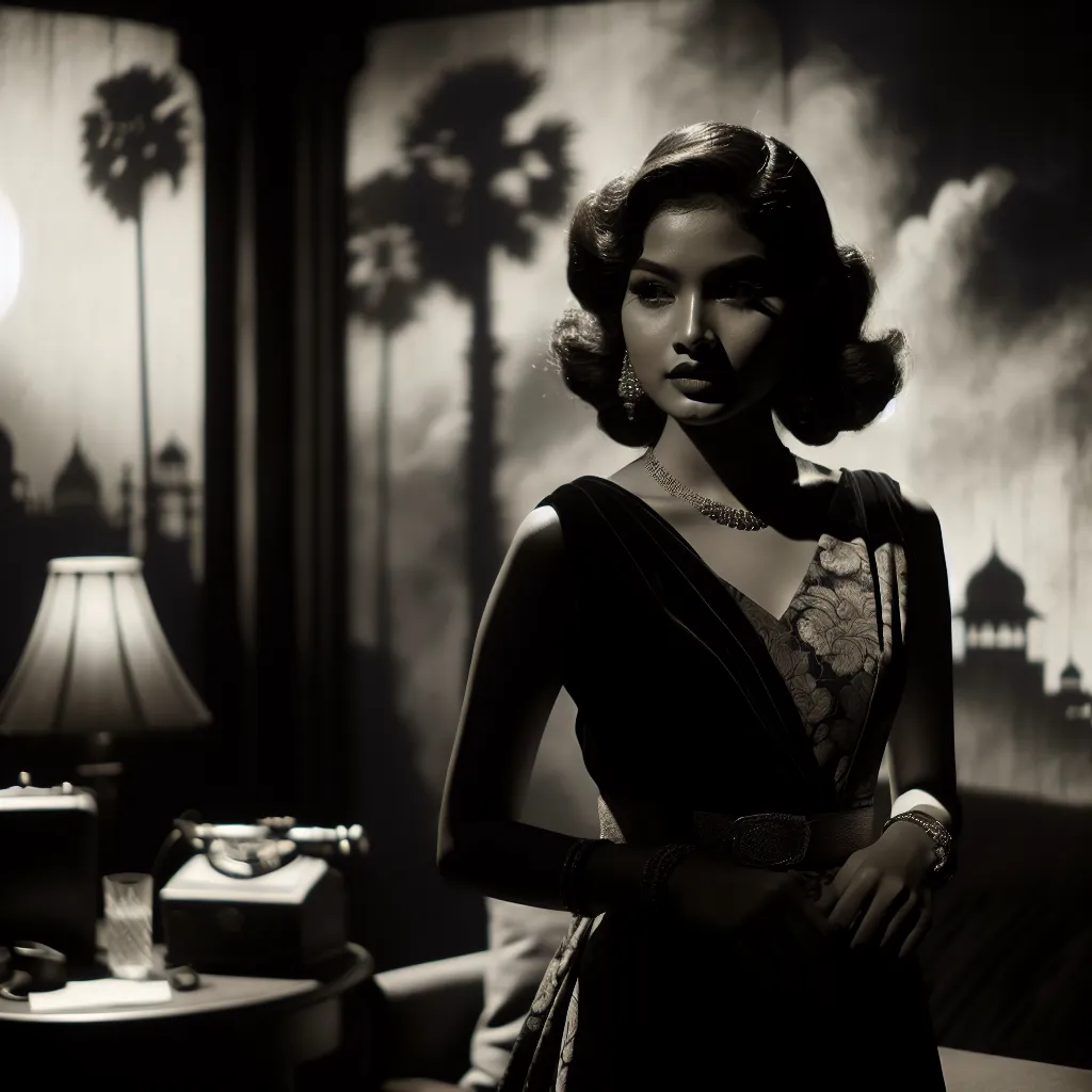 Femme fatale en style film noir, portrait artistique dramatique