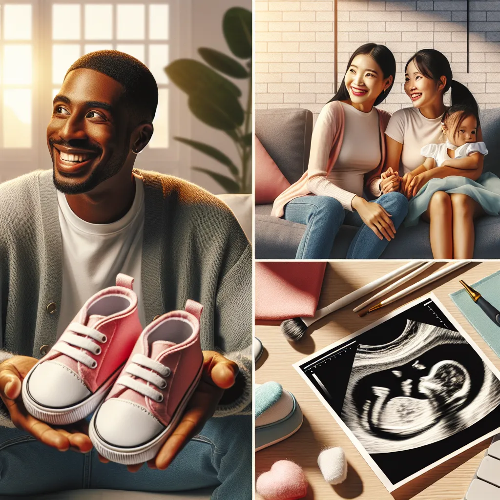 Concept de fondation de famille avec chaussons de bebe et photo echographie, avenir plein d'espoir